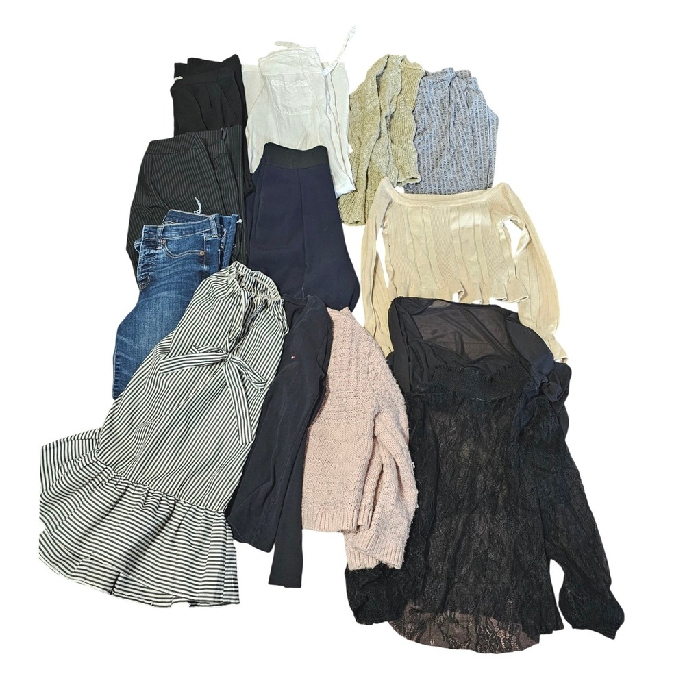 Womens Clothing Lot 13pc Gap Jeans Tommy Hilfiger Sweater Linen Pants Mixed S sz